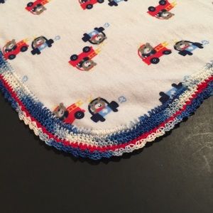 Receiving Blanket Crochet Edge Hand Made Boy